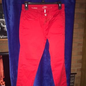Red color jeans